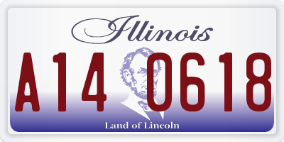 IL license plate A140618