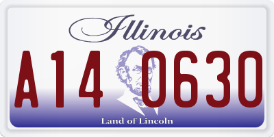IL license plate A140630