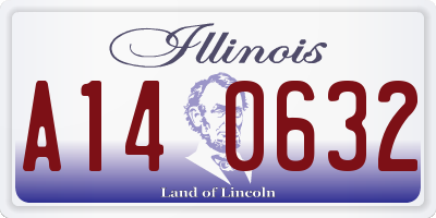 IL license plate A140632