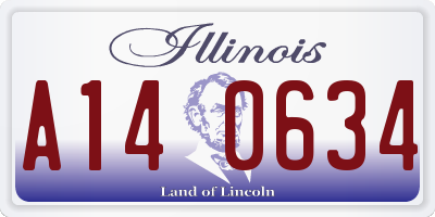 IL license plate A140634