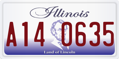 IL license plate A140635