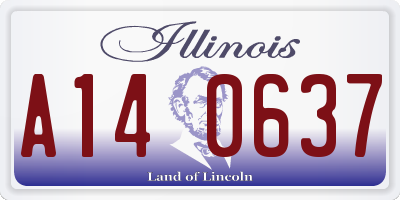 IL license plate A140637