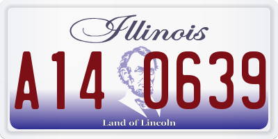 IL license plate A140639