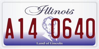 IL license plate A140640