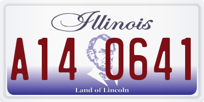 IL license plate A140641