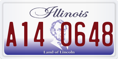 IL license plate A140648