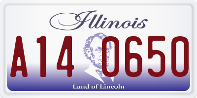 IL license plate A140650