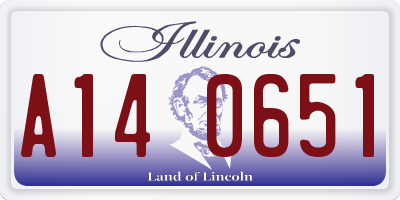 IL license plate A140651