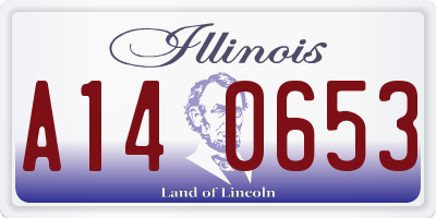 IL license plate A140653
