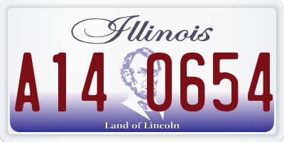 IL license plate A140654