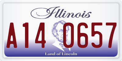 IL license plate A140657