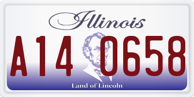 IL license plate A140658