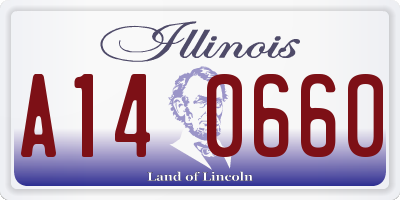 IL license plate A140660