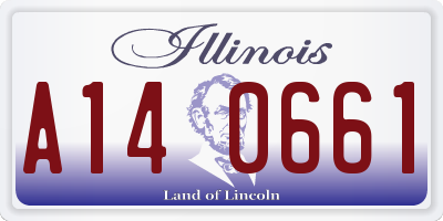 IL license plate A140661