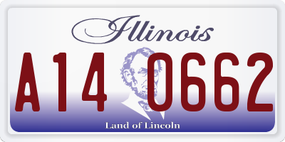 IL license plate A140662