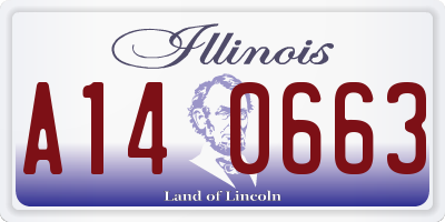 IL license plate A140663