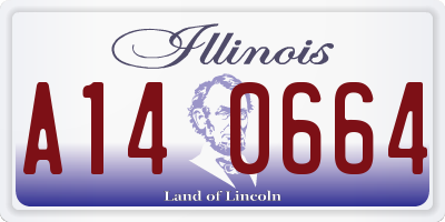 IL license plate A140664