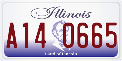 IL license plate A140665
