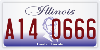 IL license plate A140666