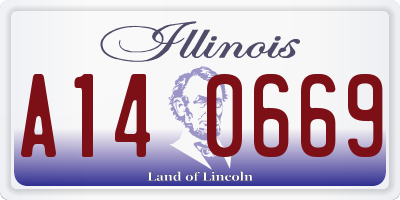 IL license plate A140669
