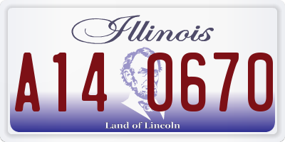 IL license plate A140670