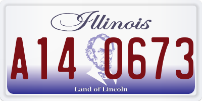 IL license plate A140673