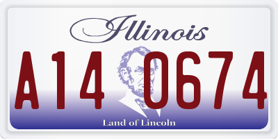 IL license plate A140674