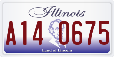 IL license plate A140675