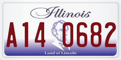 IL license plate A140682