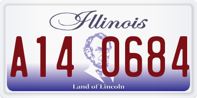 IL license plate A140684