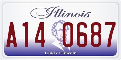 IL license plate A140687