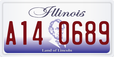IL license plate A140689