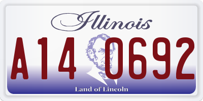 IL license plate A140692