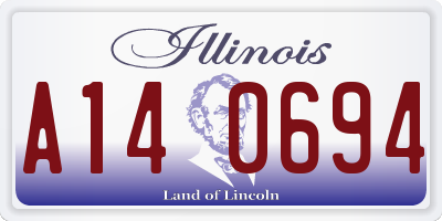 IL license plate A140694