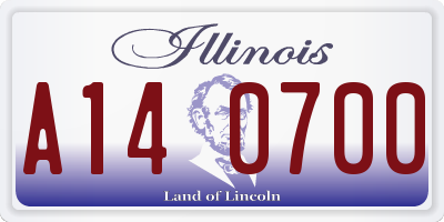 IL license plate A140700