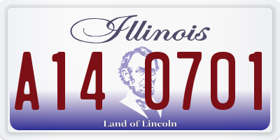 IL license plate A140701