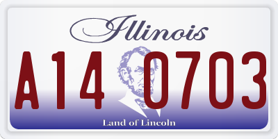 IL license plate A140703