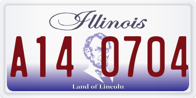 IL license plate A140704
