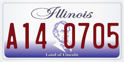 IL license plate A140705