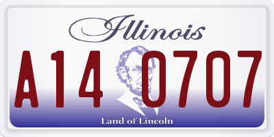 IL license plate A140707