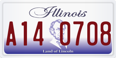 IL license plate A140708