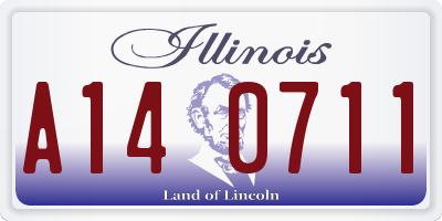 IL license plate A140711