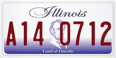 IL license plate A140712