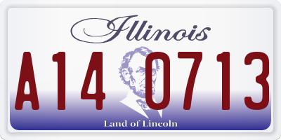 IL license plate A140713
