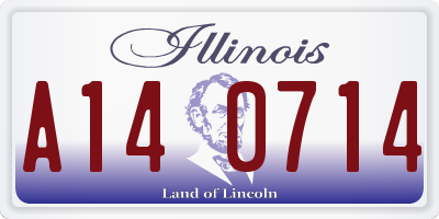 IL license plate A140714