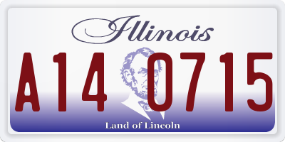 IL license plate A140715