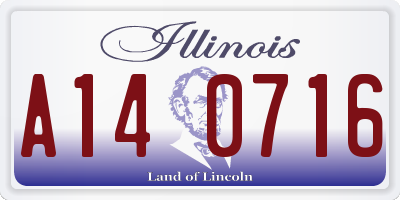 IL license plate A140716