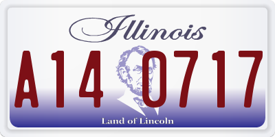 IL license plate A140717