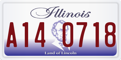 IL license plate A140718