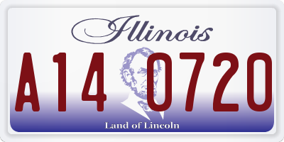 IL license plate A140720